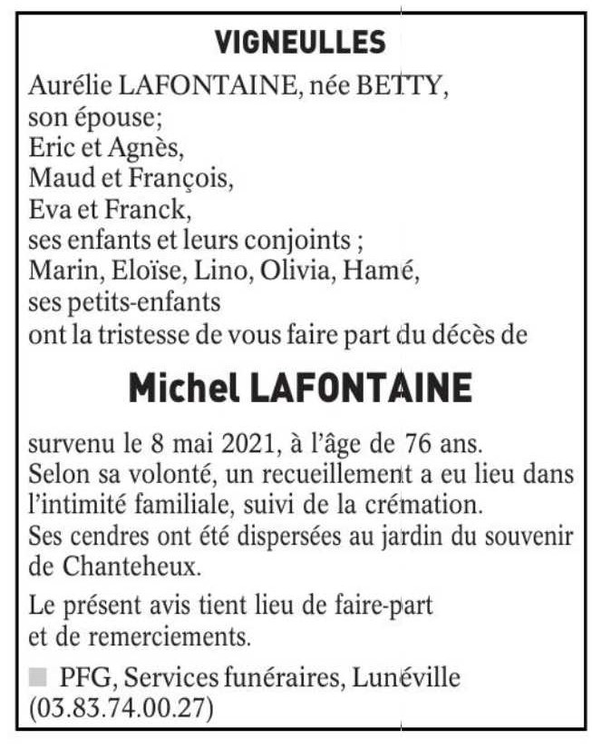 M Lafontaine journal